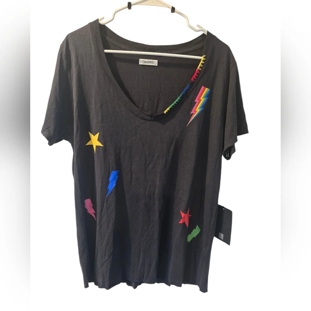 Lauren Moshi Embroidered Lightening Star Elara tee - Picture 3 of 13